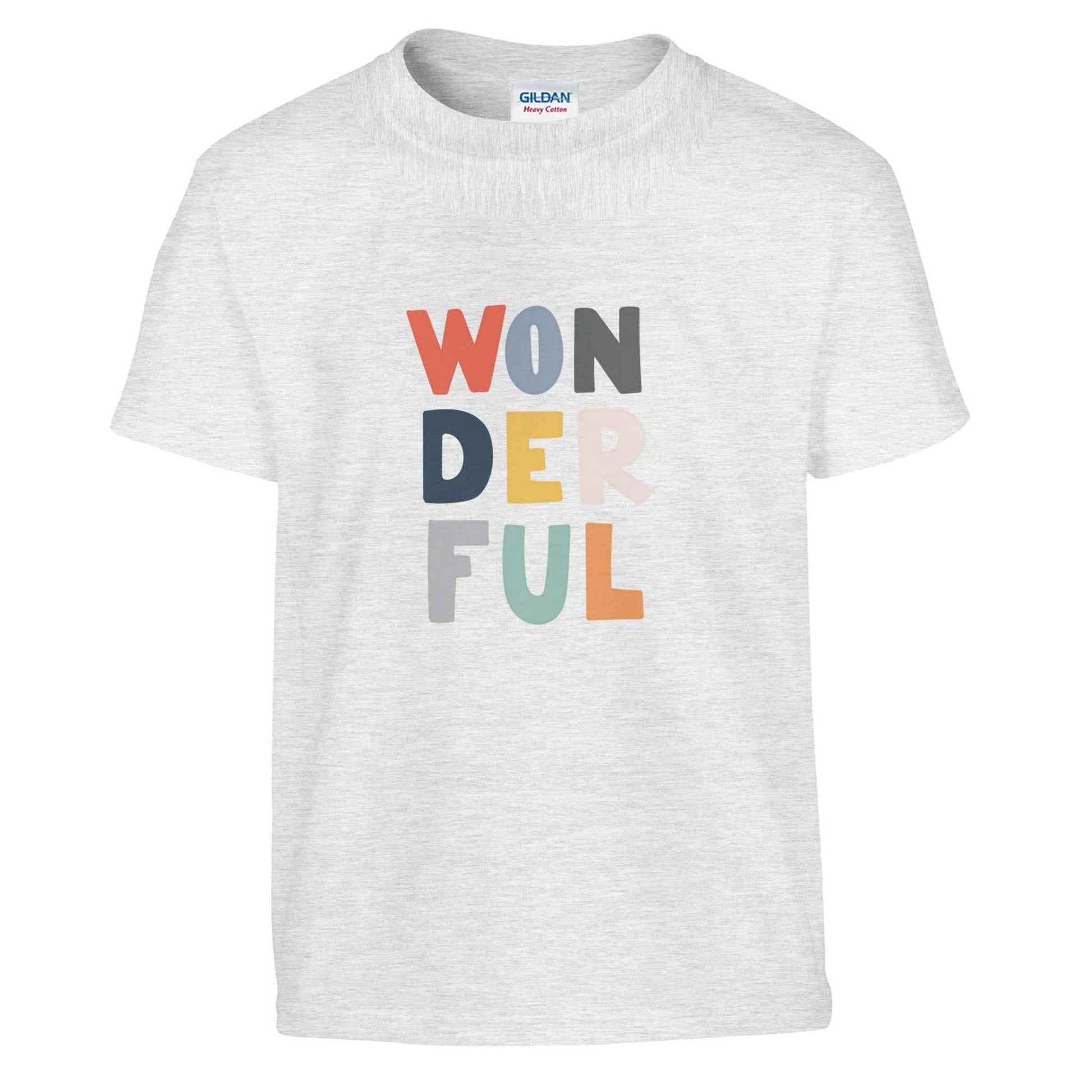 Wonderful Kids T-Shirt – Playful Pastel Lettering Tee for Happy Days