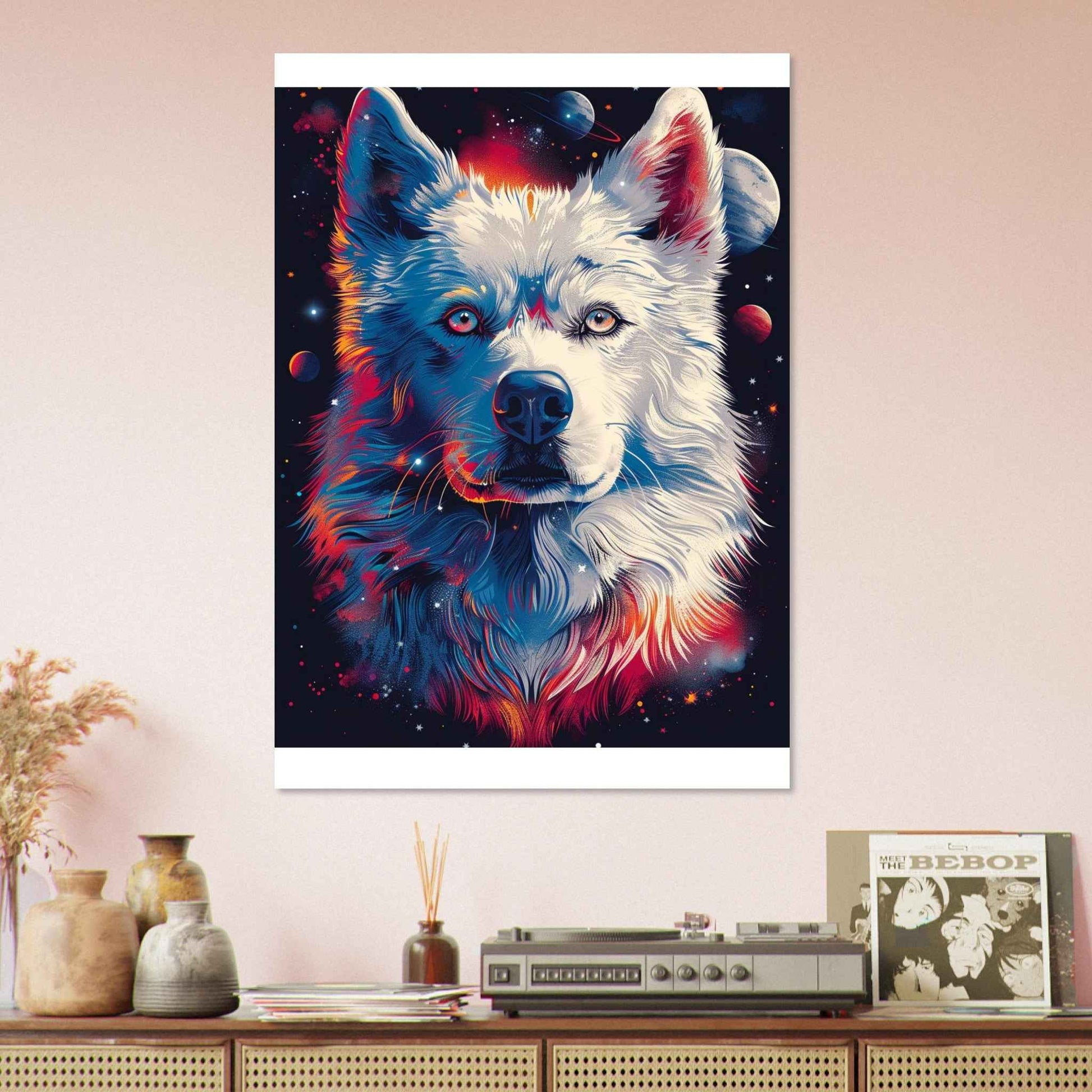 "Cosmic Wolf" Poster – Vibrant Galactic Wall Art (Multiple Sizes Available)