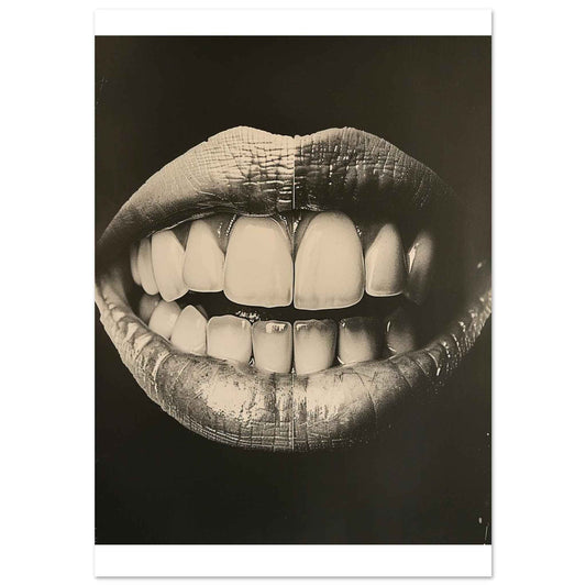 "Bite Me" Poster – Edgy Monochrome Glamour Wall Art (Multiple Sizes Available)
