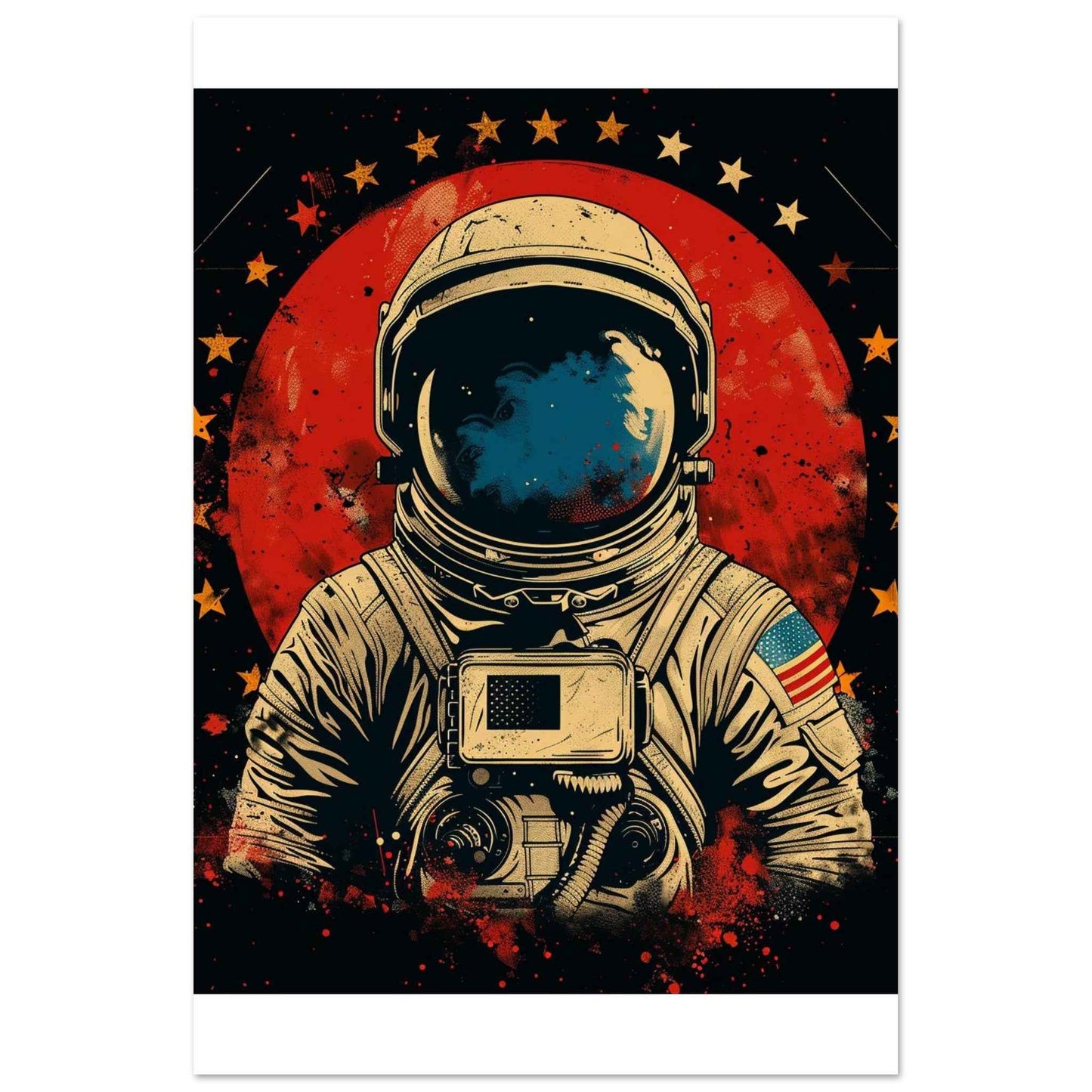 Cosmic Explorer Poster – Retro-Futuristic Astronaut Wall Art (Multiple Sizes Available)