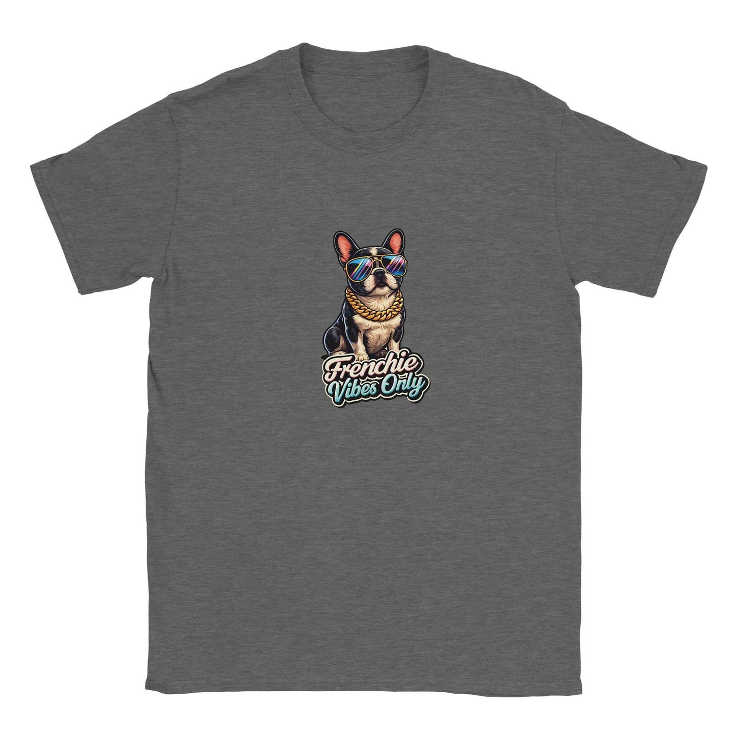"Frenchie Vibes Only" Frenchie T-Shirt – Groovy Retro French Bulldog Design