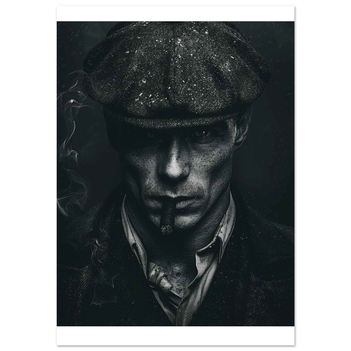 "The Gangster's Gaze" Poster – Moody Black & White Cinematic Wall Art (Multiple Sizes Available)