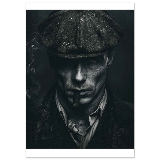 "The Gangster's Gaze" Poster – Moody Black & White Cinematic Wall Art (Multiple Sizes Available)