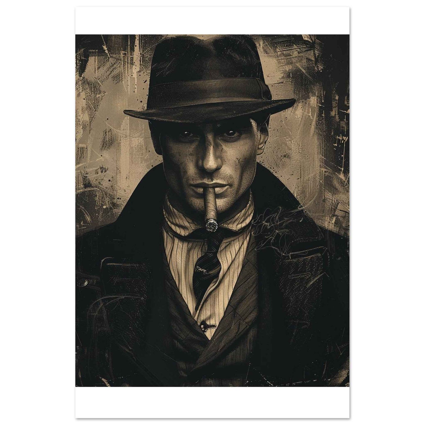 "The Gangster" Poster – Noir Detective Style Wall Art (Multiple Sizes Available)