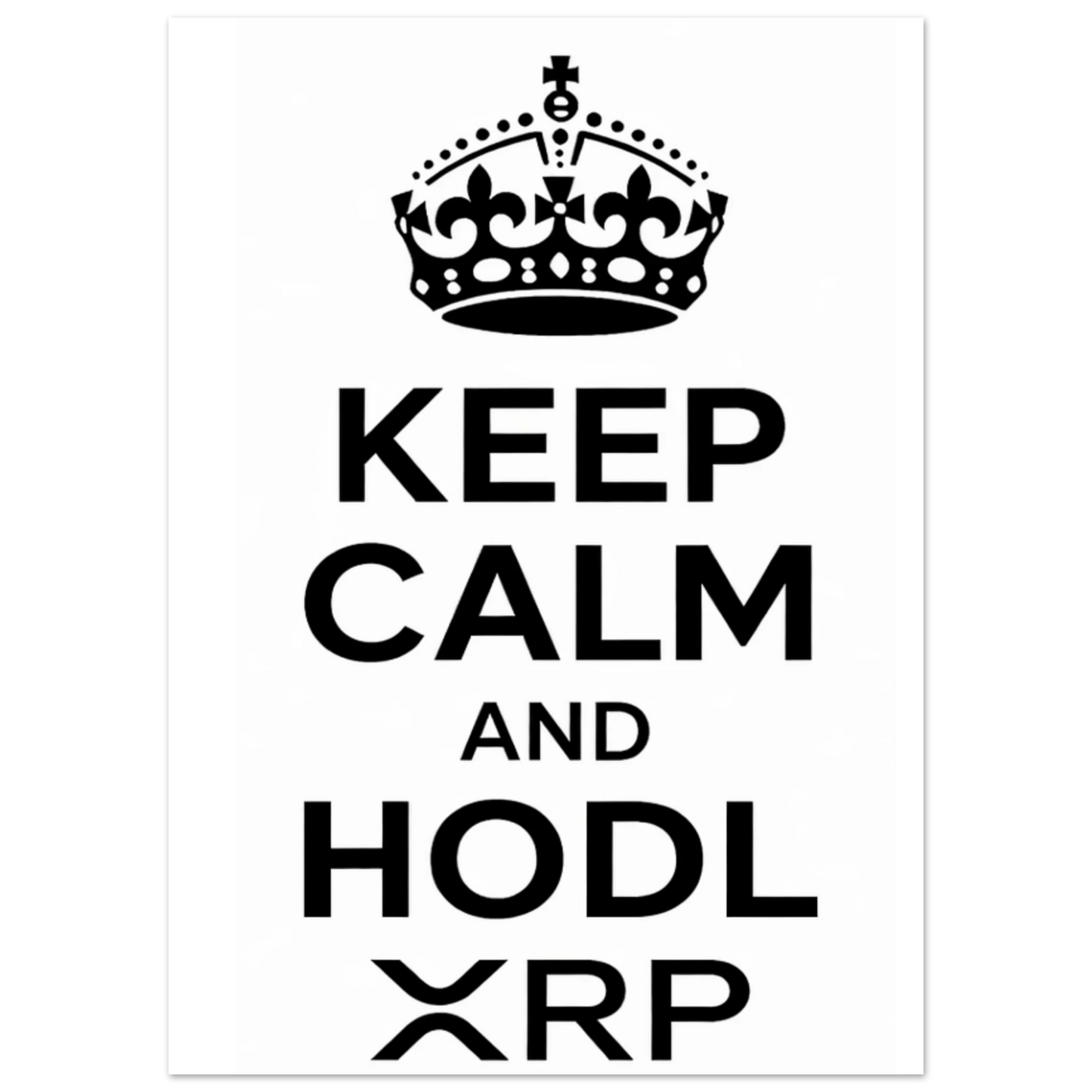 Keep Calm and HODL XRP Fine Art Poster