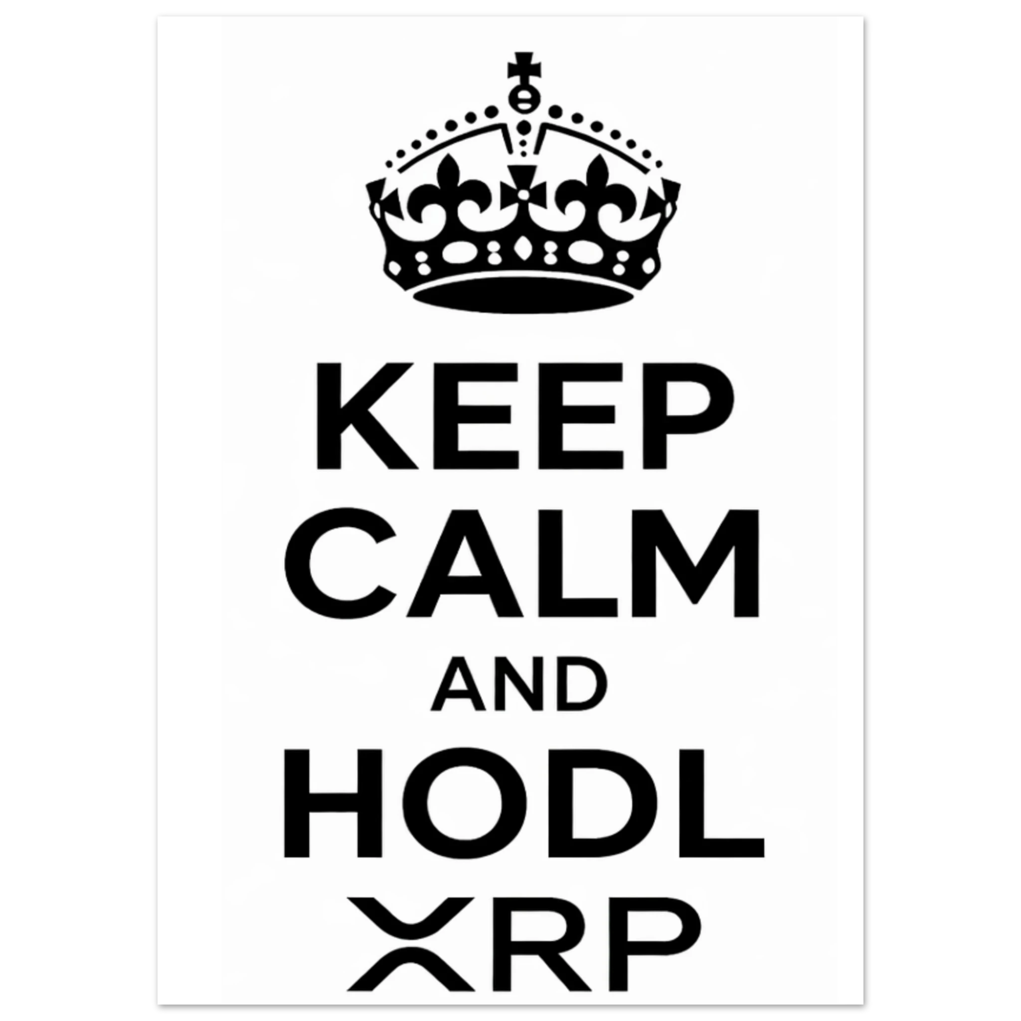 Keep Calm and HODL XRP Fine Art Poster