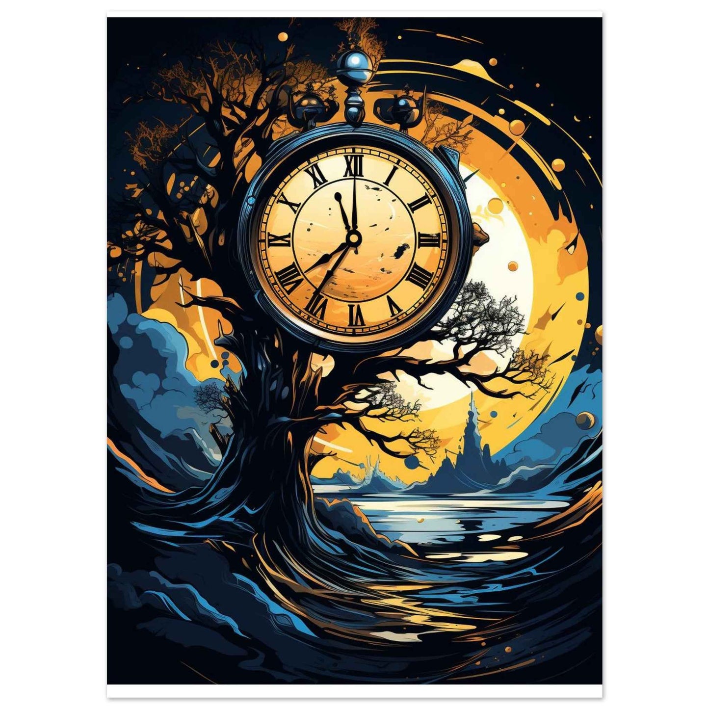 "Eternal Passage" Poster – Mystical Timepiece Wall Art (Multiple Sizes Available)