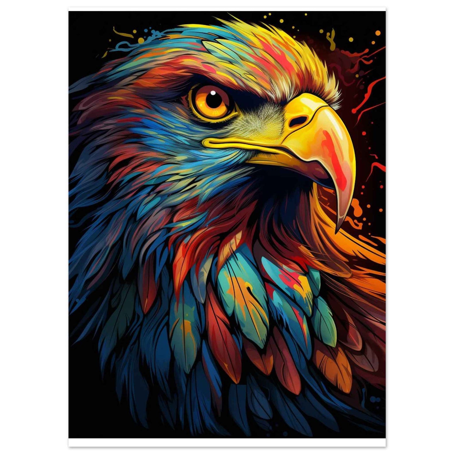 "Majestic Eagle" Poster – Vibrant Neo-Expressionist Wall Art (Multiple Sizes Available)
