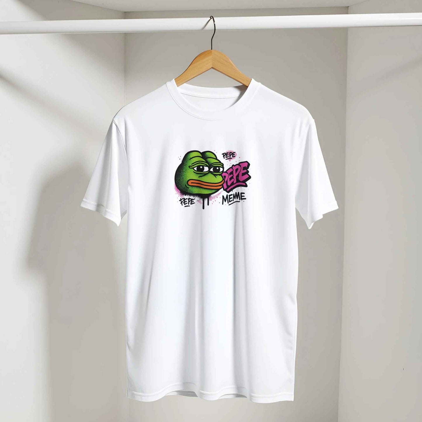 PEPE T-Shirt – Retro Arcade Frog Vibe in Neon Pink & Green