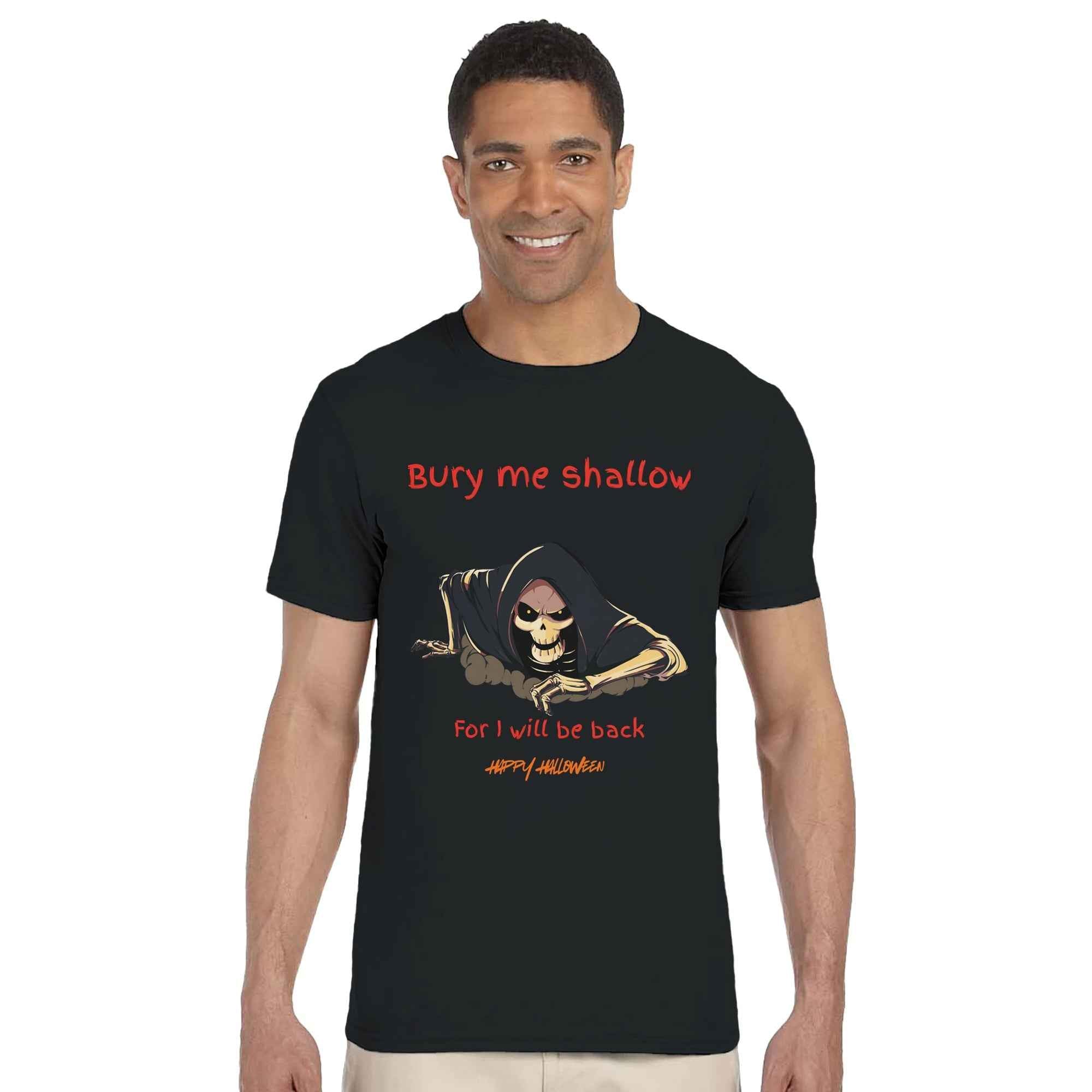 Bury Me Shallow Halloween  T-Shirt | Funny Skeleton Reaper Tee | Sibling Rivalrze Collection – Sister Made