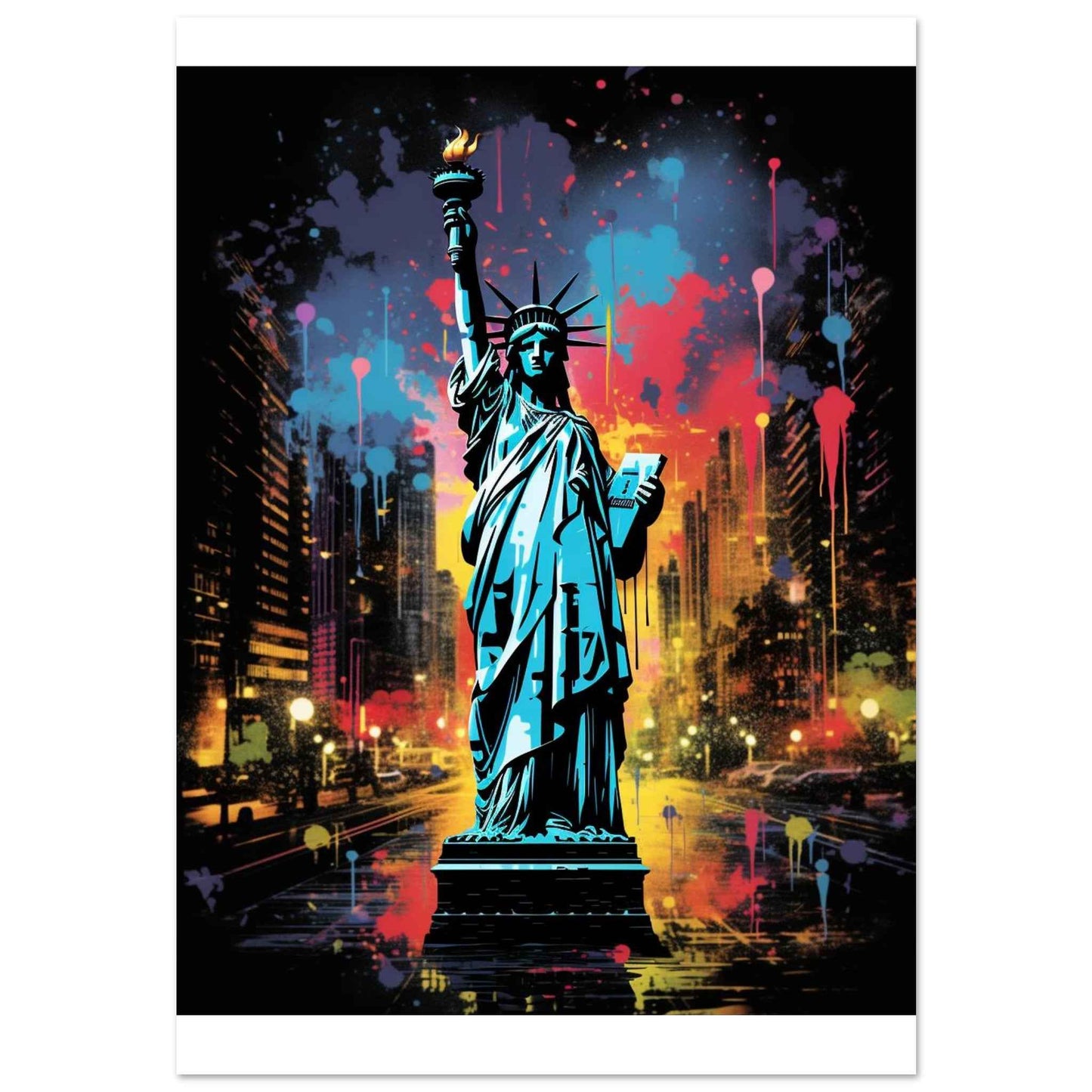 Liberty Graffiti Pop Art Poster – Vibrant Urban Street Style Wall Art (Multiple Sizes Available)