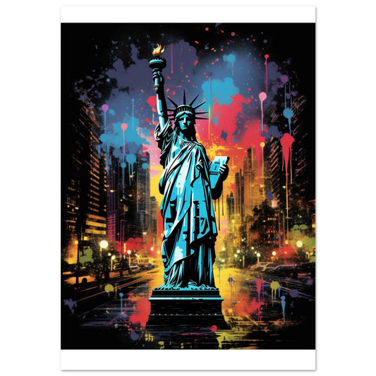 Liberty Graffiti Pop Art Poster – Vibrant Urban Street Style Wall Art (Multiple Sizes Available)