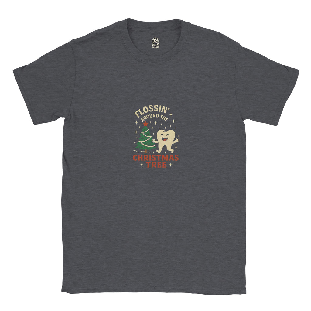 Flossin’ Around the Christmas Tree Tee – Funny Christmas Dental Shirt - F4 Custom Prints