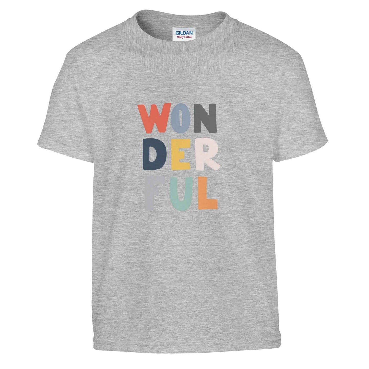 Wonderful Kids T-Shirt – Playful Pastel Lettering Tee for Happy Days