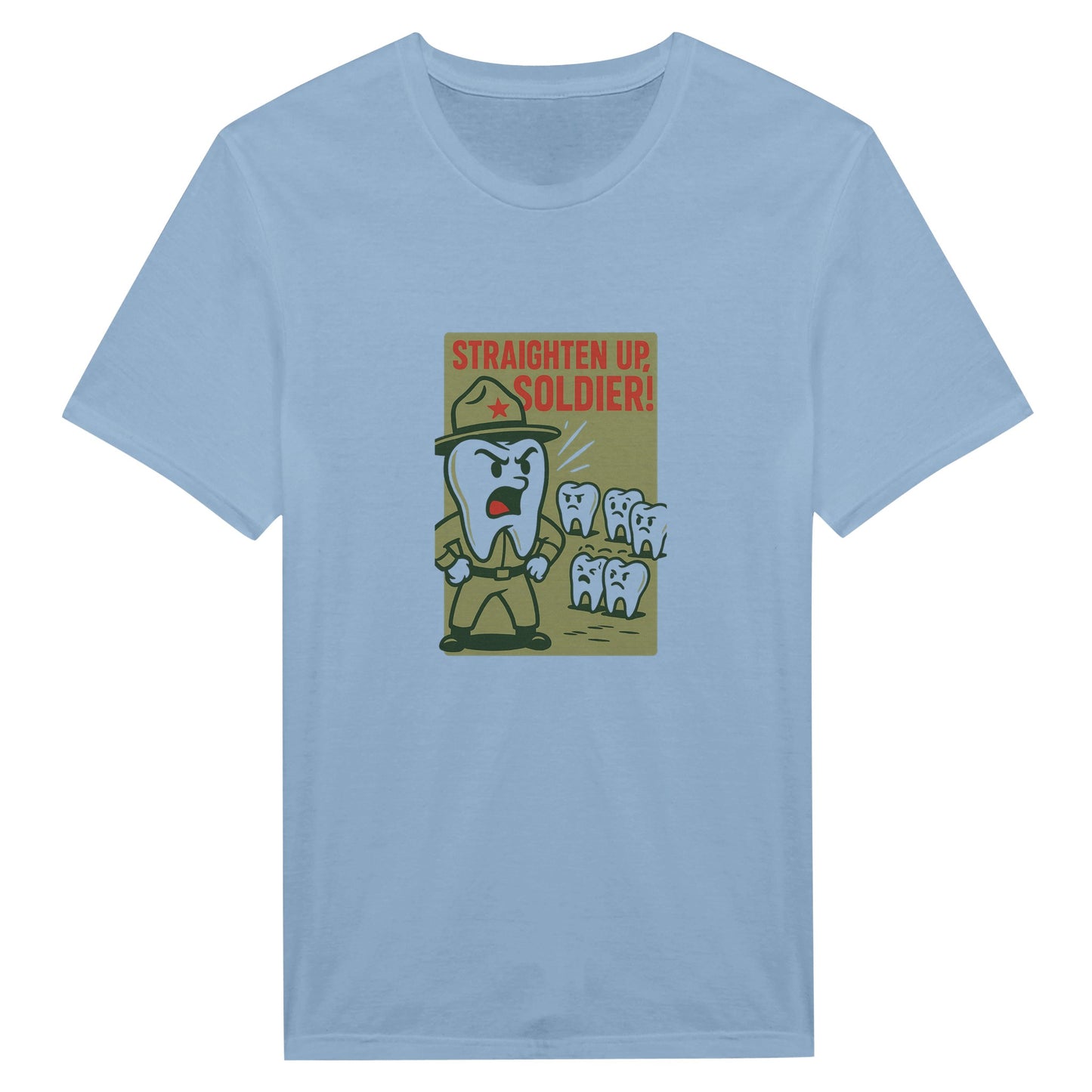 Dental Soldier T-Shirt – “Straighten Up, Soldier!” Retro Dental Humor Tee - F4 Custom Prints