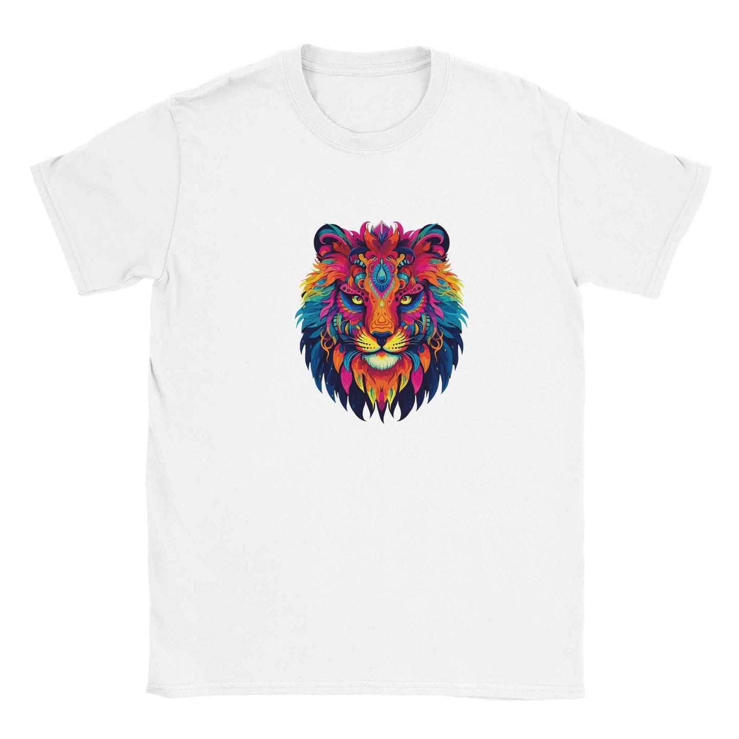 Neon Lion Graphic Tee – Psychedelic Jungle Style & Vibrant Comfort for Everyday Wear