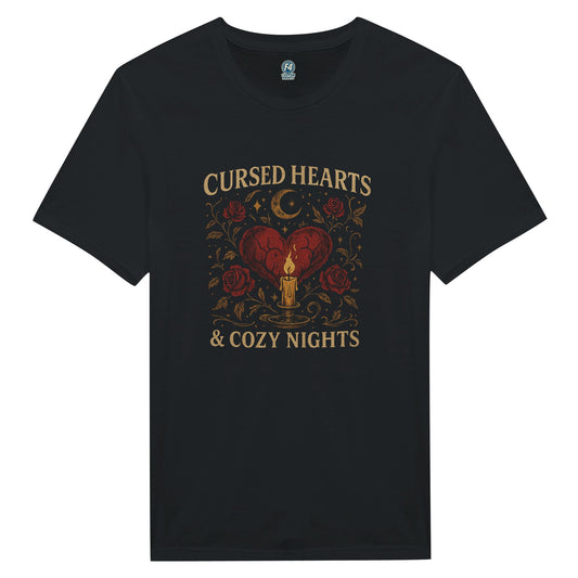 Cursed Hearts Cozy Nights Shirt – Dark Academia Romance Tee - F4 Custom Prints