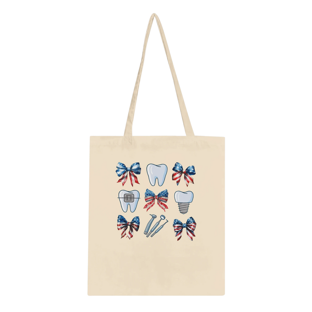 Personalized Dental 4th of July Tote Bag