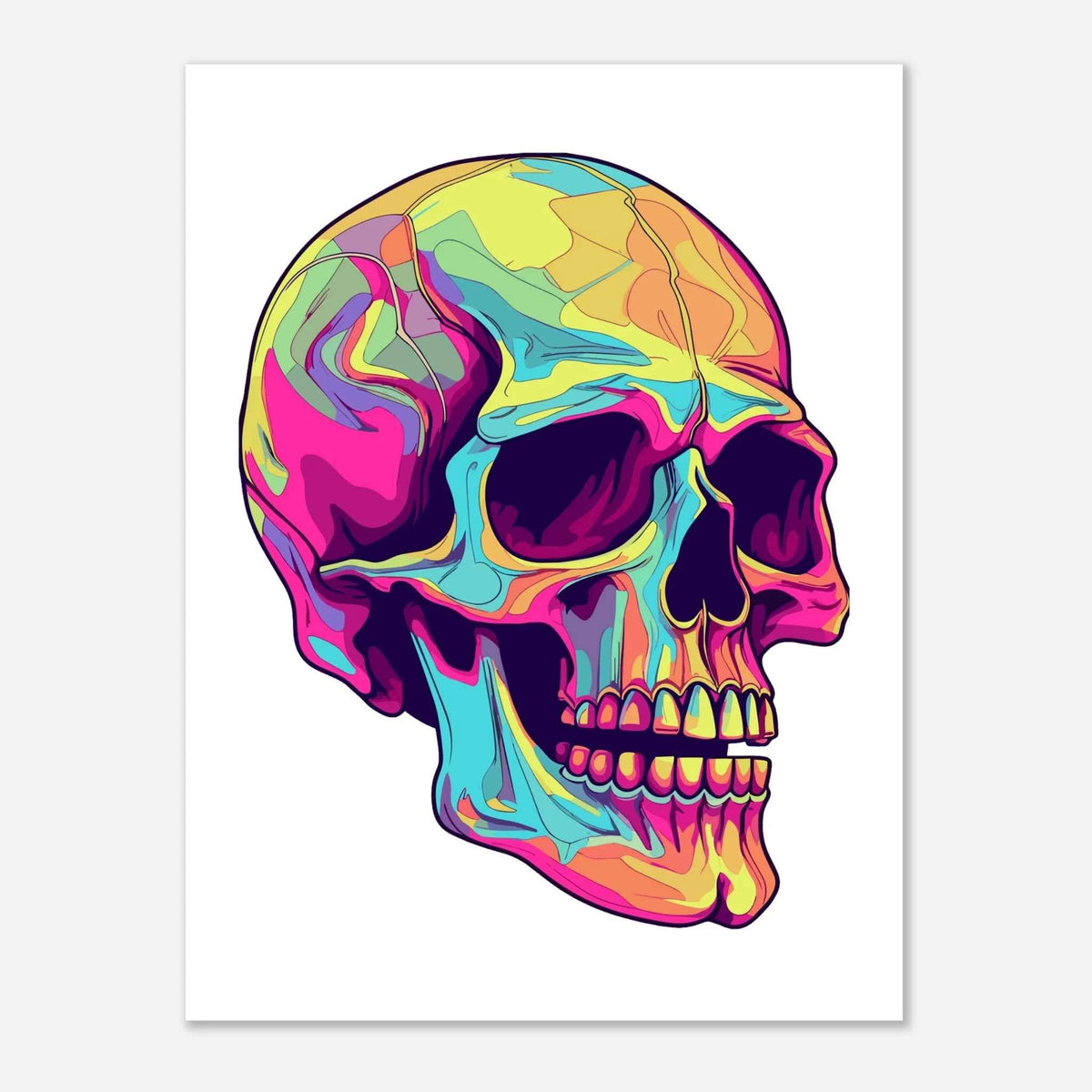 Neon Skull Fine Art Poster