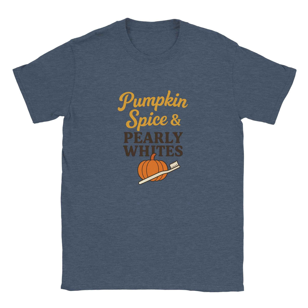 Pumpkin Spice Pearly Whites T-Shirt – Pumpkin Spice Dental T-Shirt - F4 Custom Prints