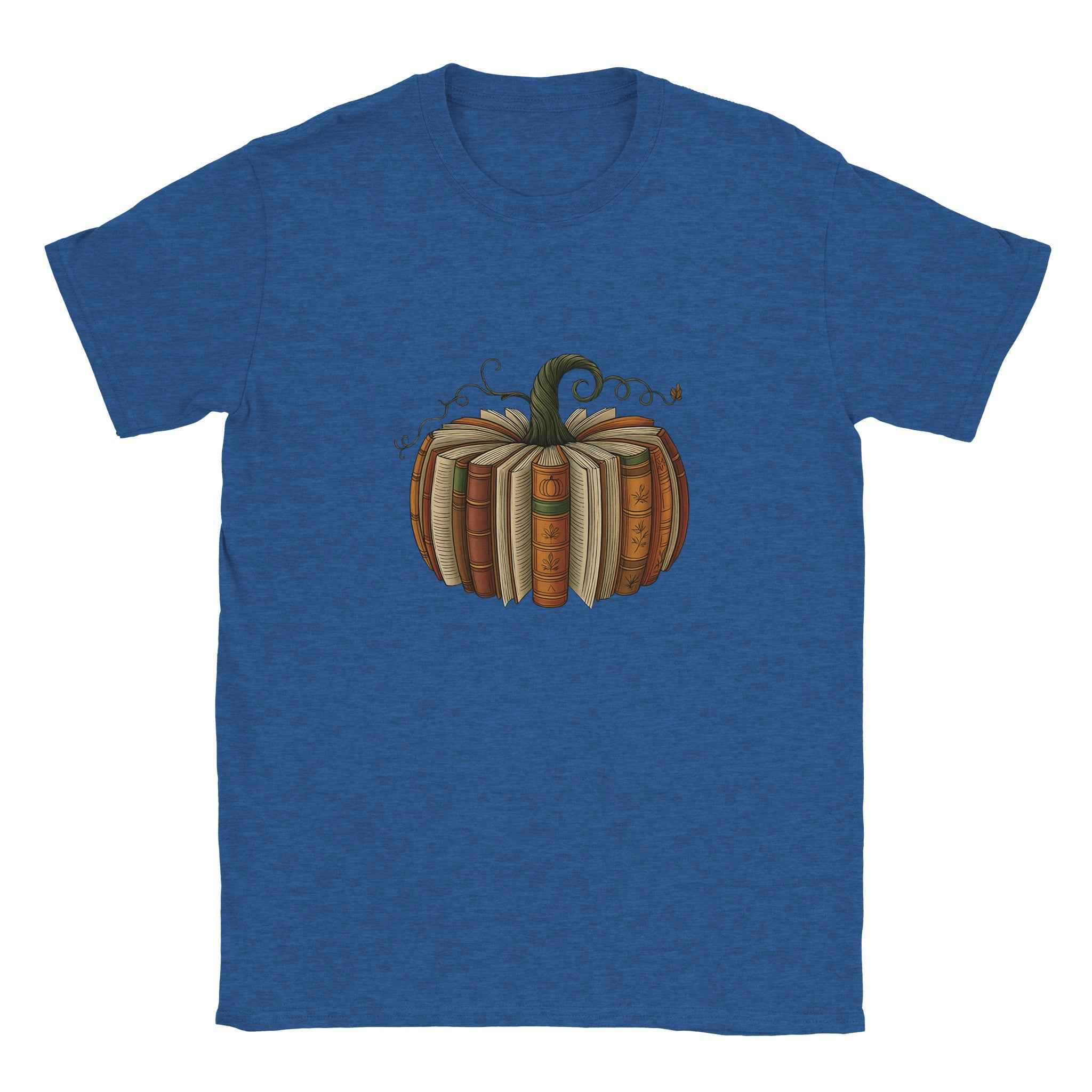 Bookish Pumpkin Halloween T-Shirt – Literary Fall Vibes & Cozy Comfort in Your Choice of Colors