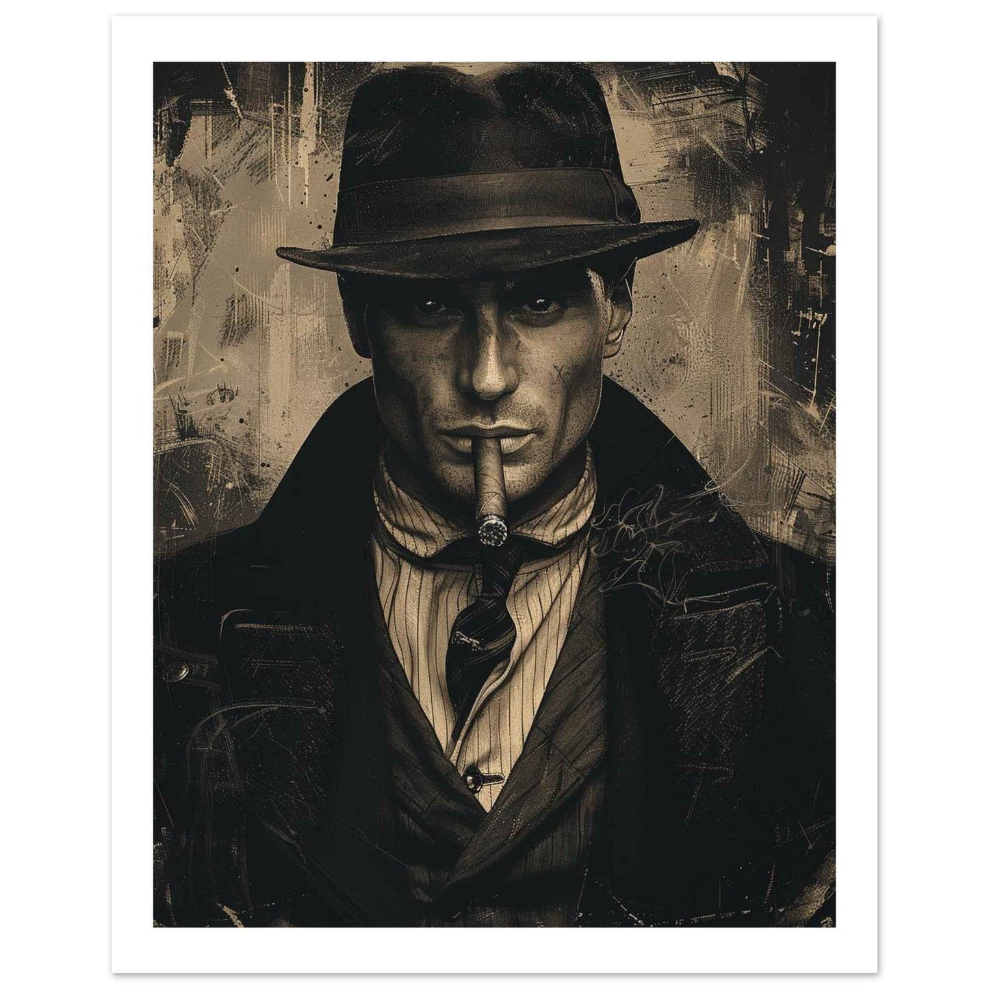 "The Gangster" Poster – Noir Detective Style Wall Art (Multiple Sizes Available)