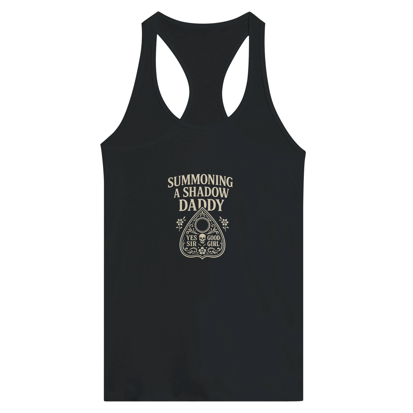 Summoning Shadow Daddy Racerback Tank – Dark Romance Workout Top - F4 Custom Prints