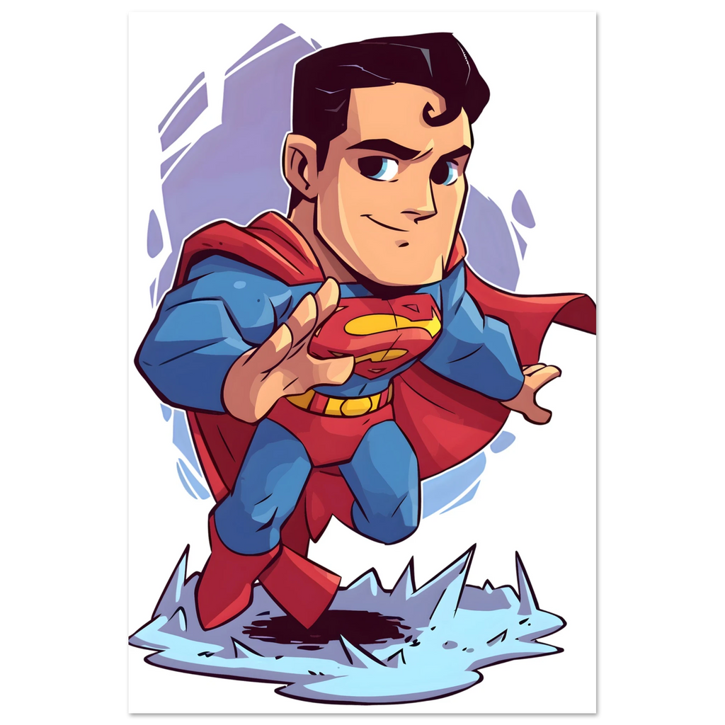 Chibi Superman Inspired Fine Art Poster