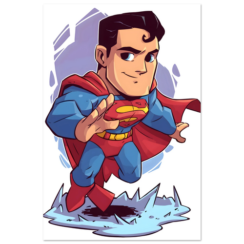 Chibi Superman Inspired Fine Art Poster