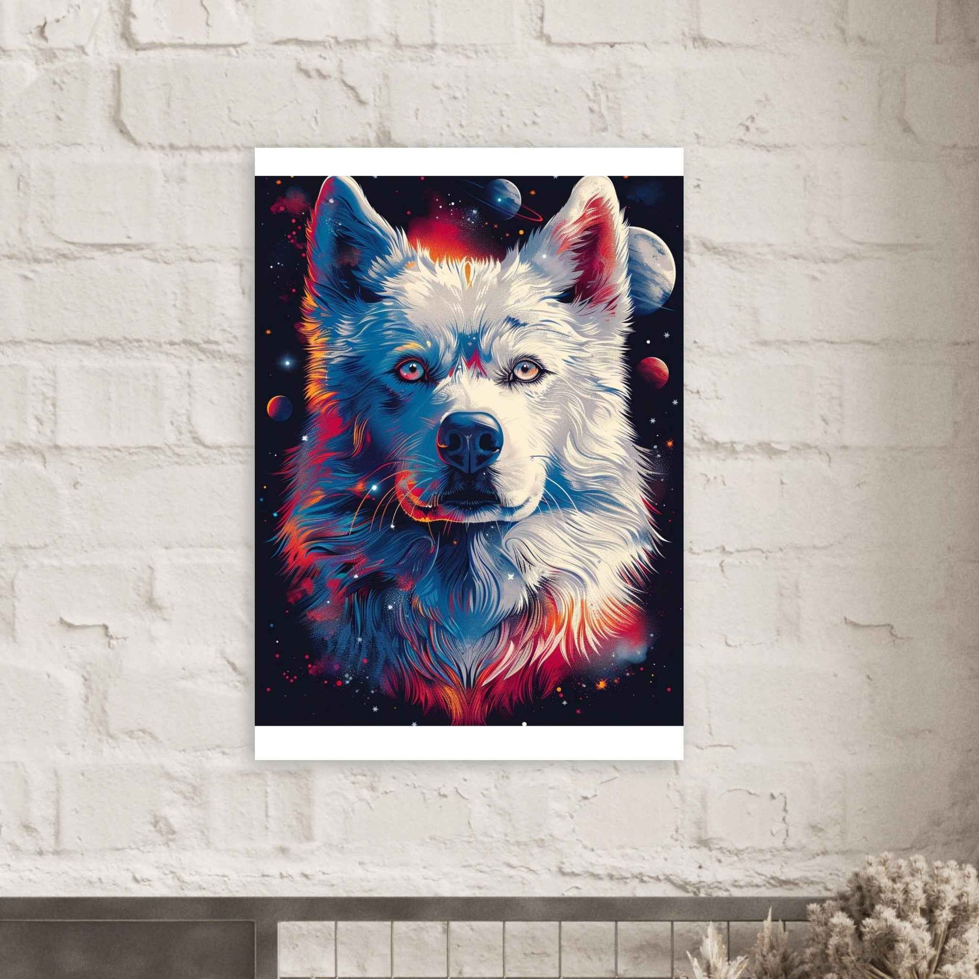 "Cosmic Wolf" Poster – Vibrant Galactic Wall Art (Multiple Sizes Available)