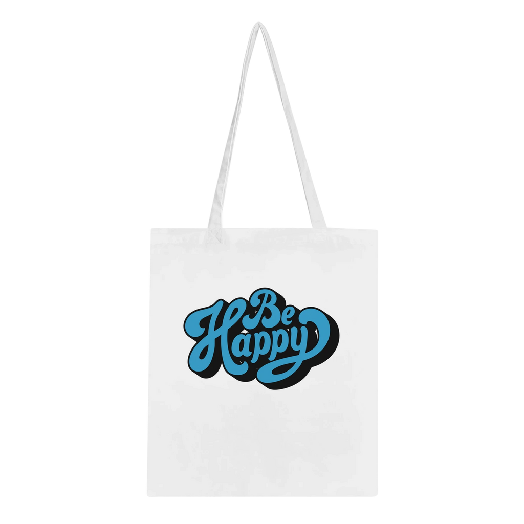 Be Happy Script Tote Bag