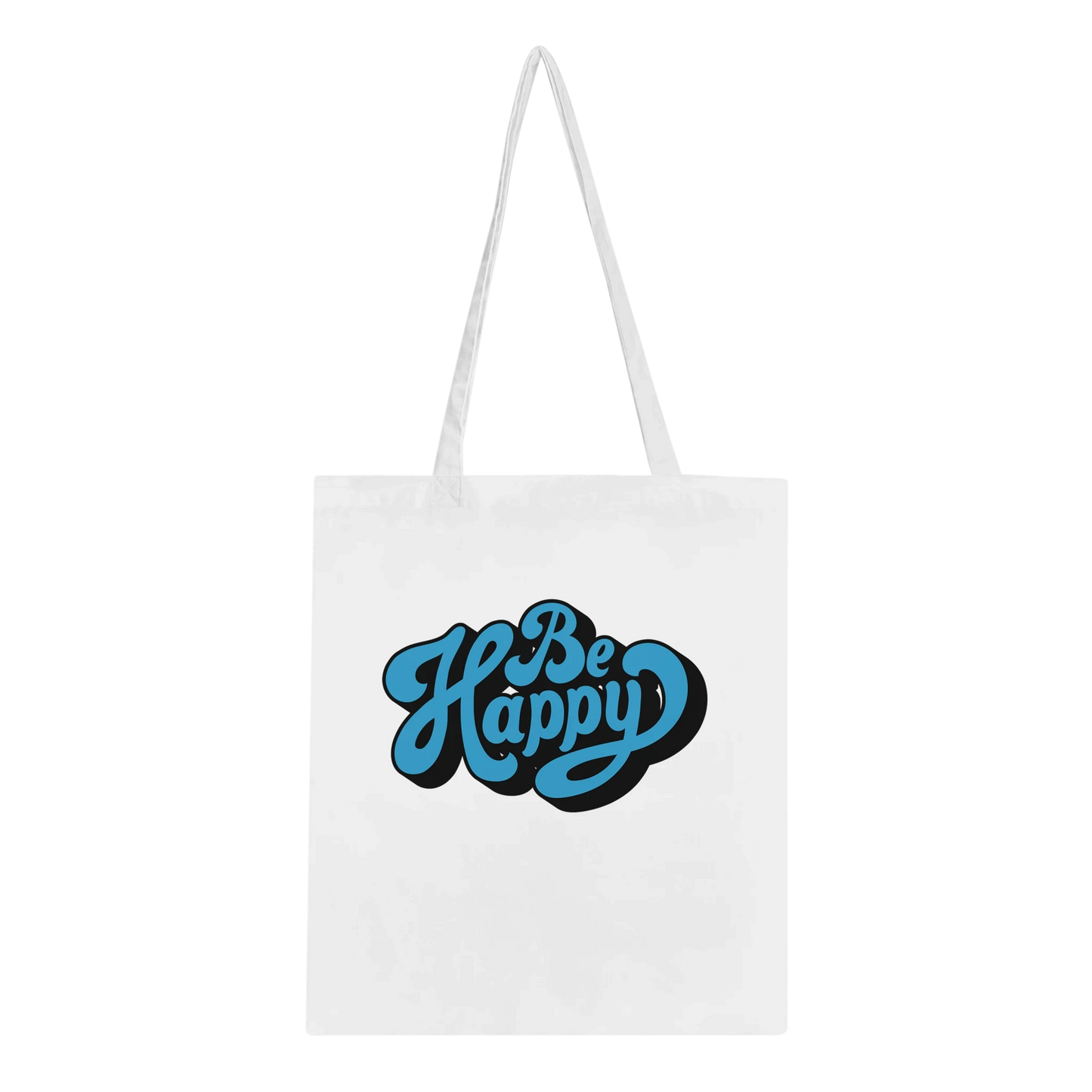 Be Happy Script Tote Bag