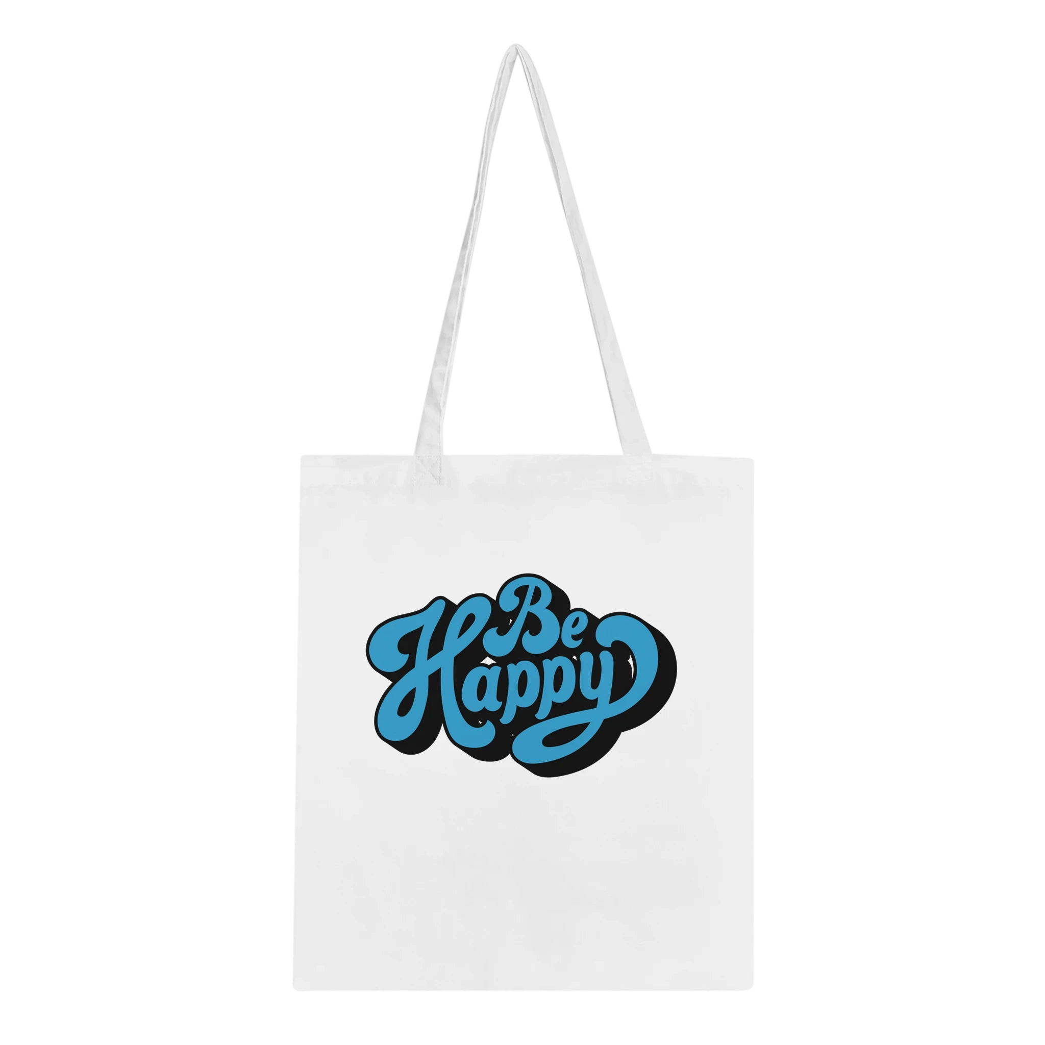 Be Happy Script Tote Bag