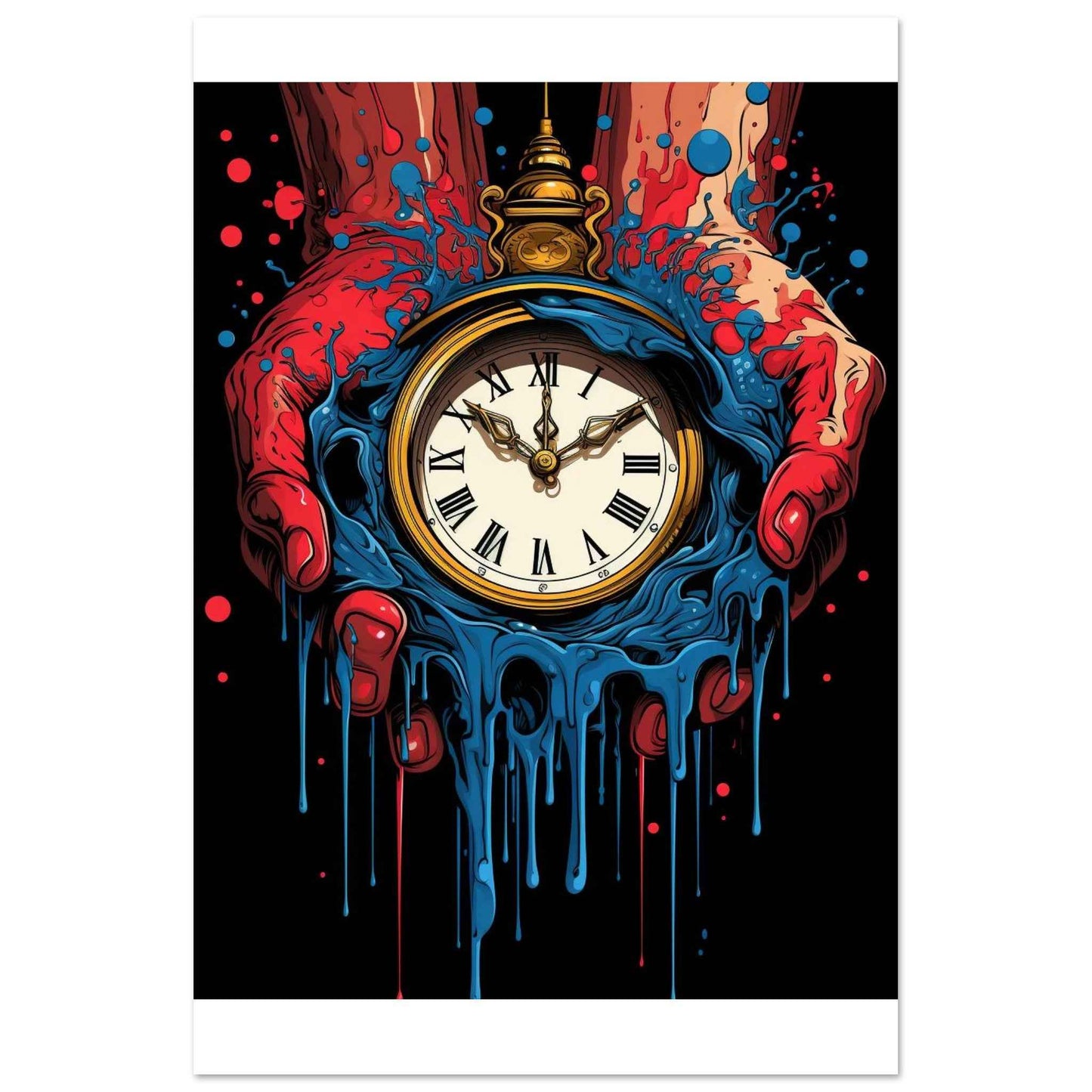 "Melting Time" Poster – Surreal Drip Art Wall Decor (Multiple Sizes Available)
