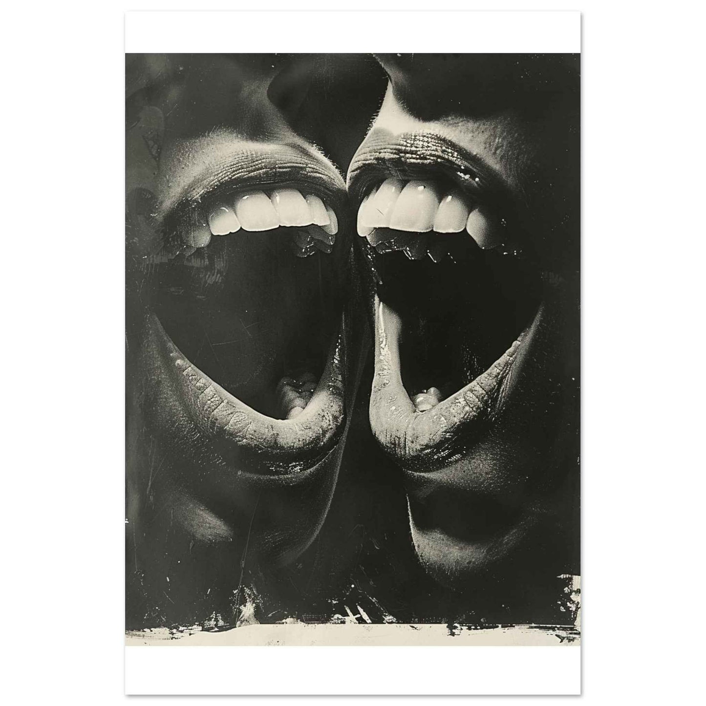 "Unleashed Joy" Poster – Dynamic Black & White Expressionist Wall Art (Multiple Sizes Available)