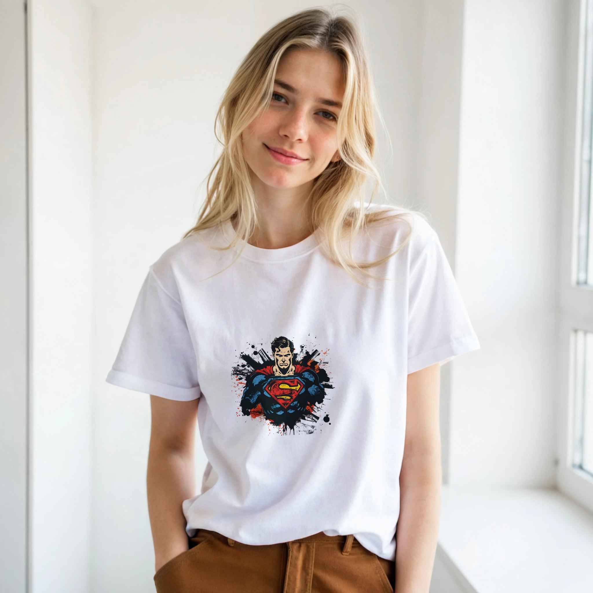 Abstract Superman Crest T-Shirt – Heroic Comic-Inspired Graphic Tee for Men & Women