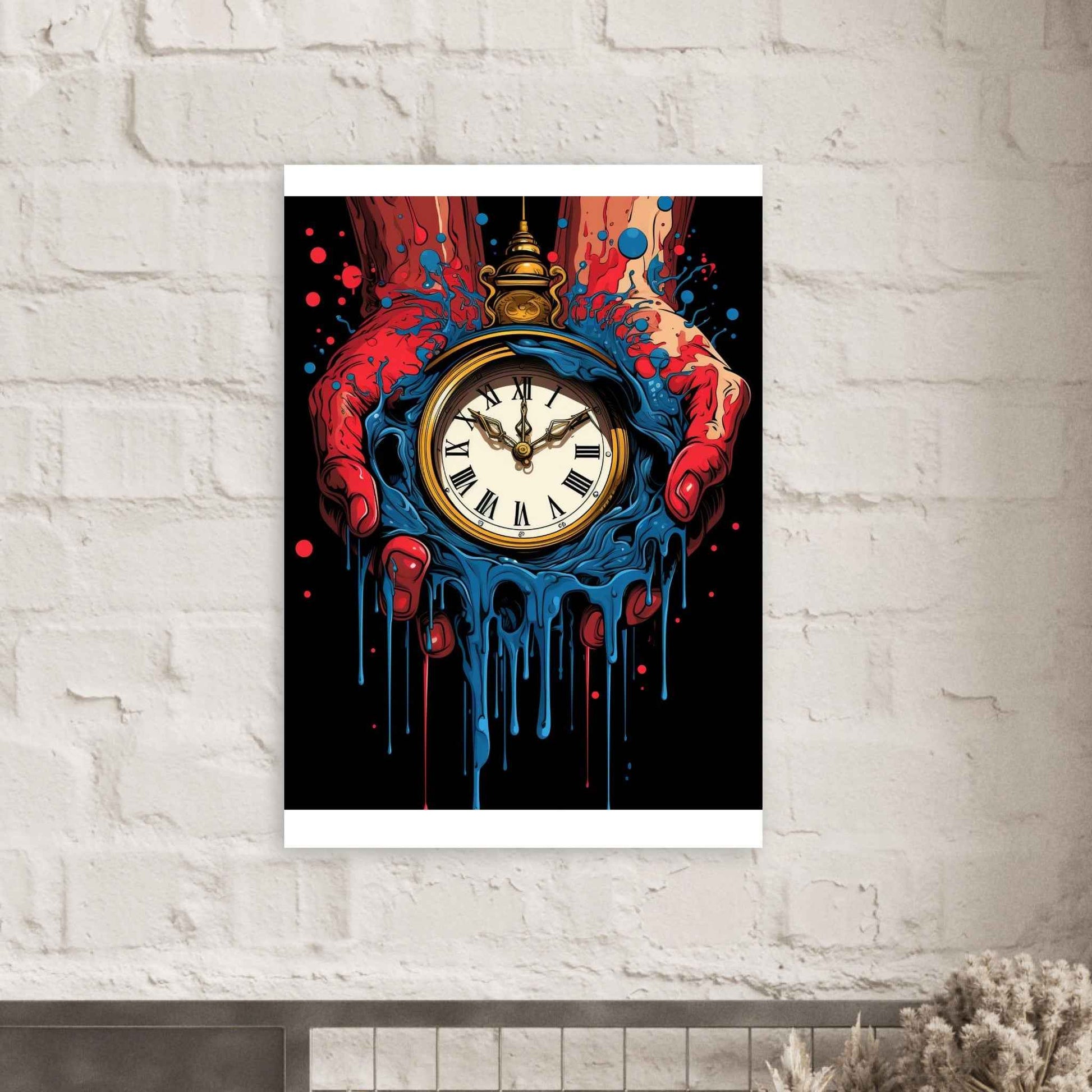"Melting Time" Poster – Surreal Drip Art Wall Decor (Multiple Sizes Available)