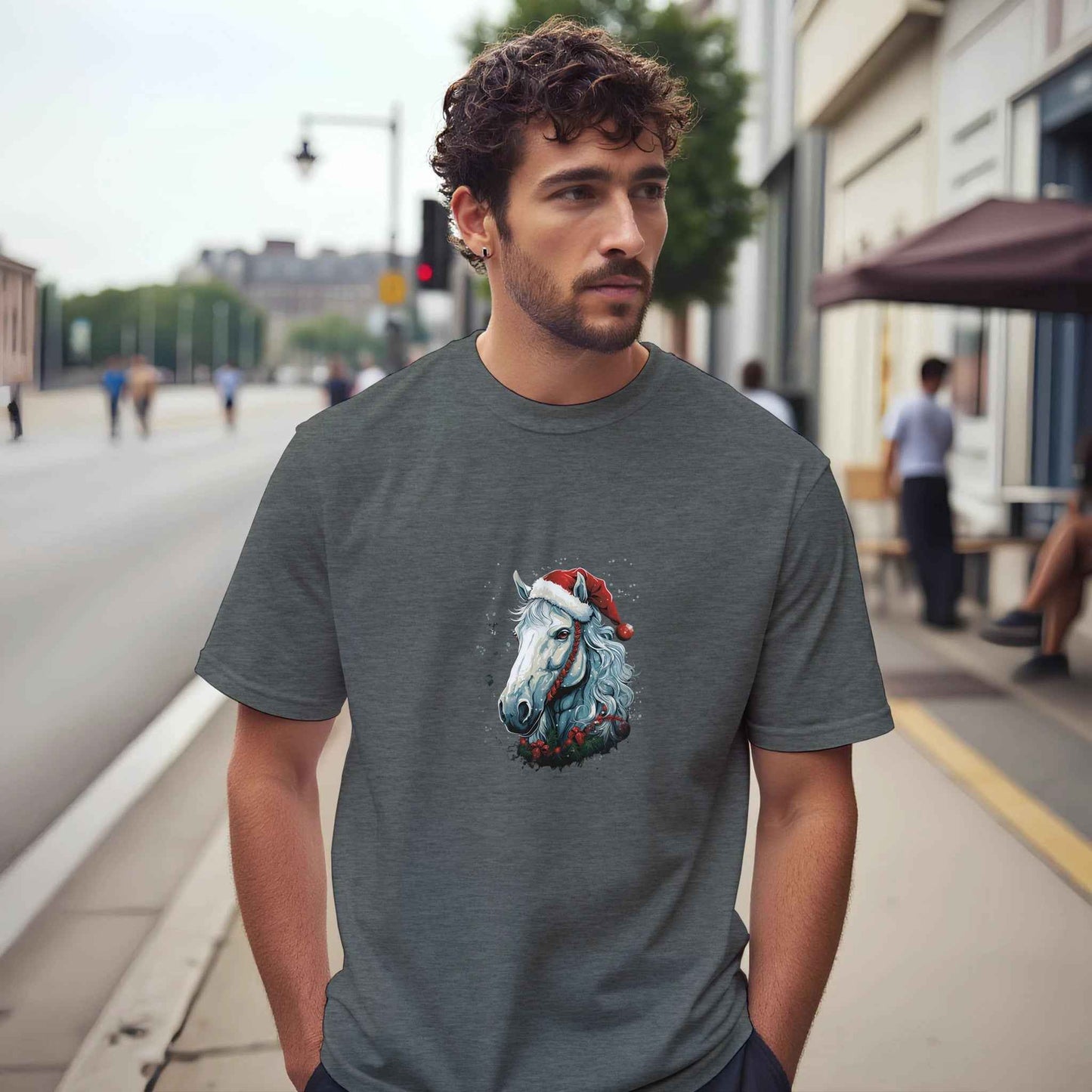 Winter Stallion Holiday Tee – Festive Horse Christmas Graphic Shirt