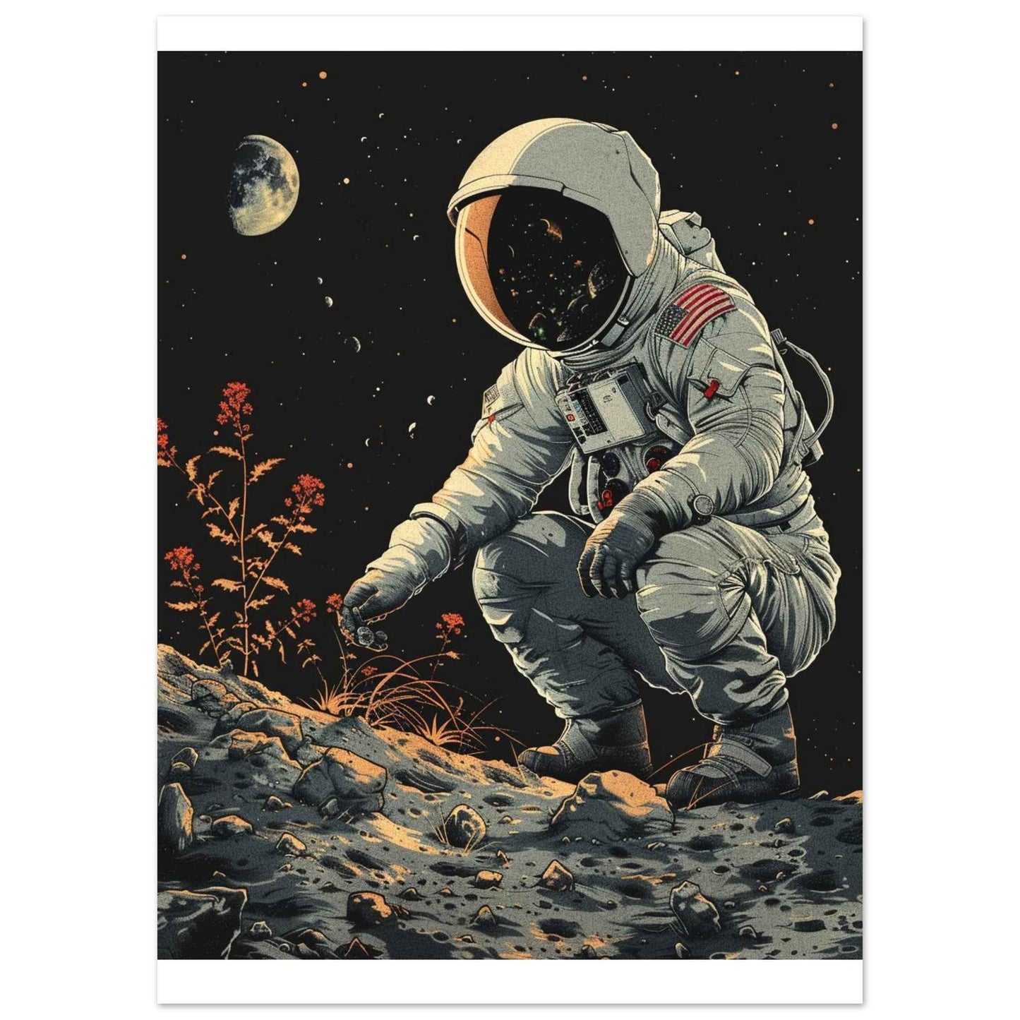 "Lunar Bloom" Poster – Cosmic Discovery Wall Art (Multiple Sizes Available)