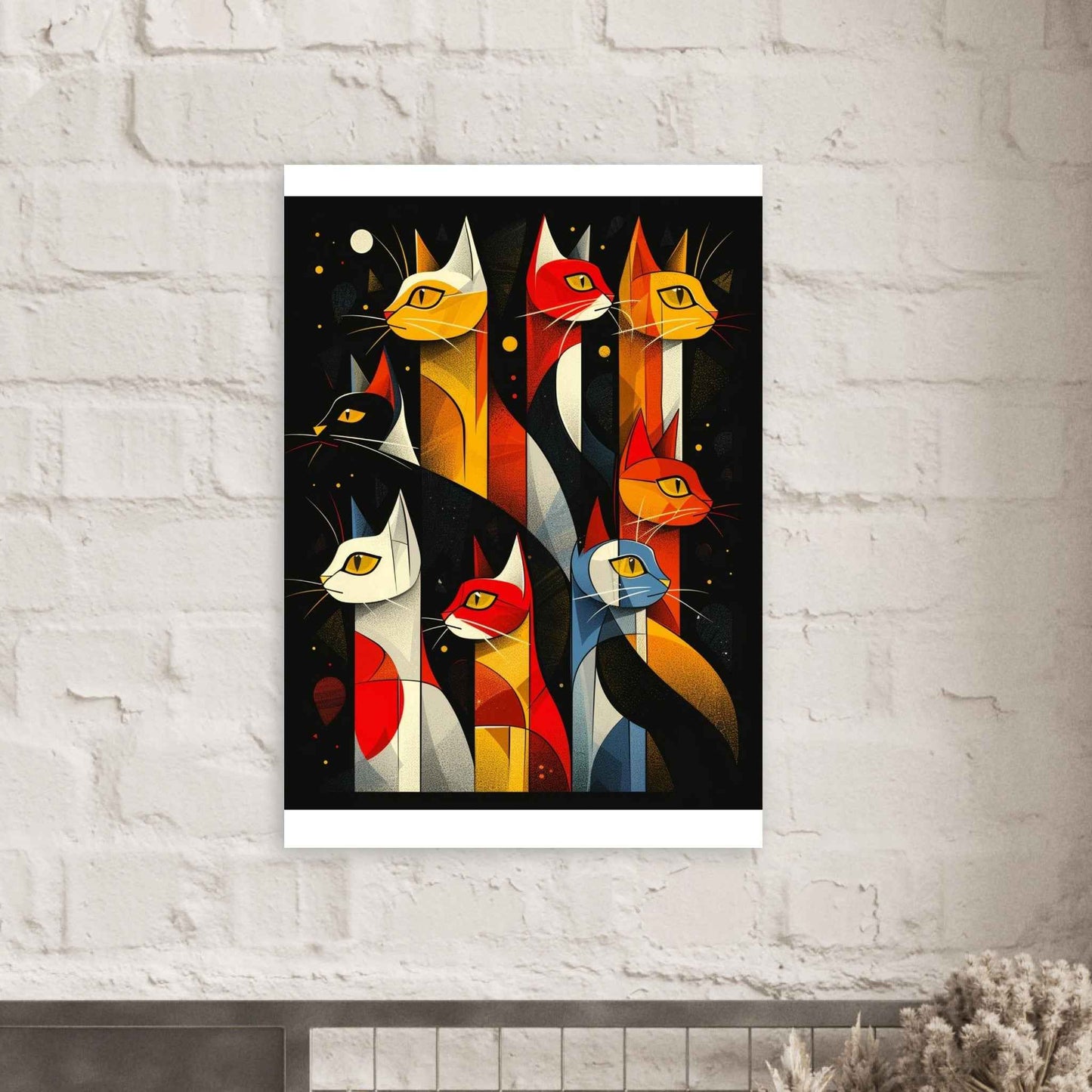 "Abstract Felines" Poster – Modern Pop Art Wall Decor (Multiple Sizes Available)