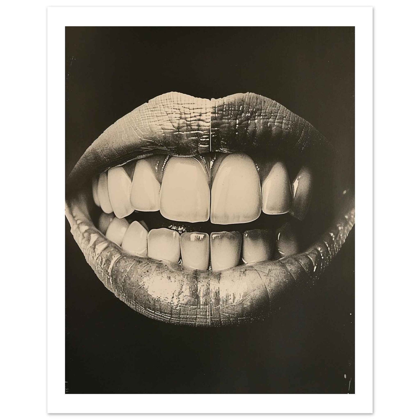 "Bite Me" Poster – Edgy Monochrome Glamour Wall Art (Multiple Sizes Available)