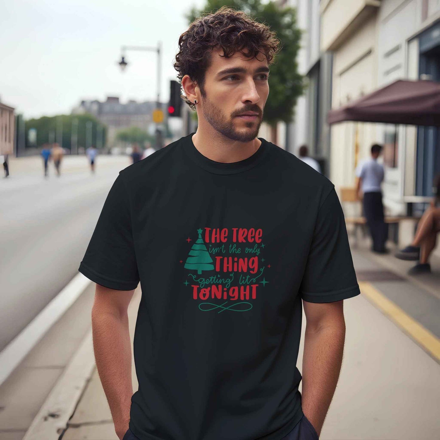 The Tree Isn't The Only Thing Getting Lit Tonight Christmas Shirt – Festive Holiday Graphic Tee