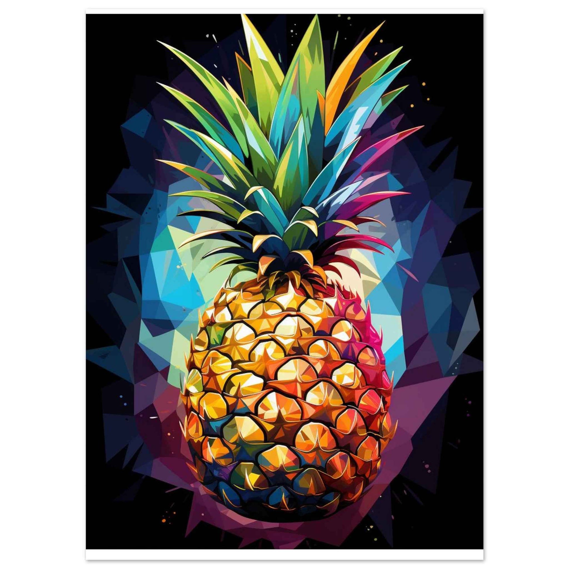 Neon Pineapple Poster – Vibrant Abstract Wall Art (Multiple Sizes Available)