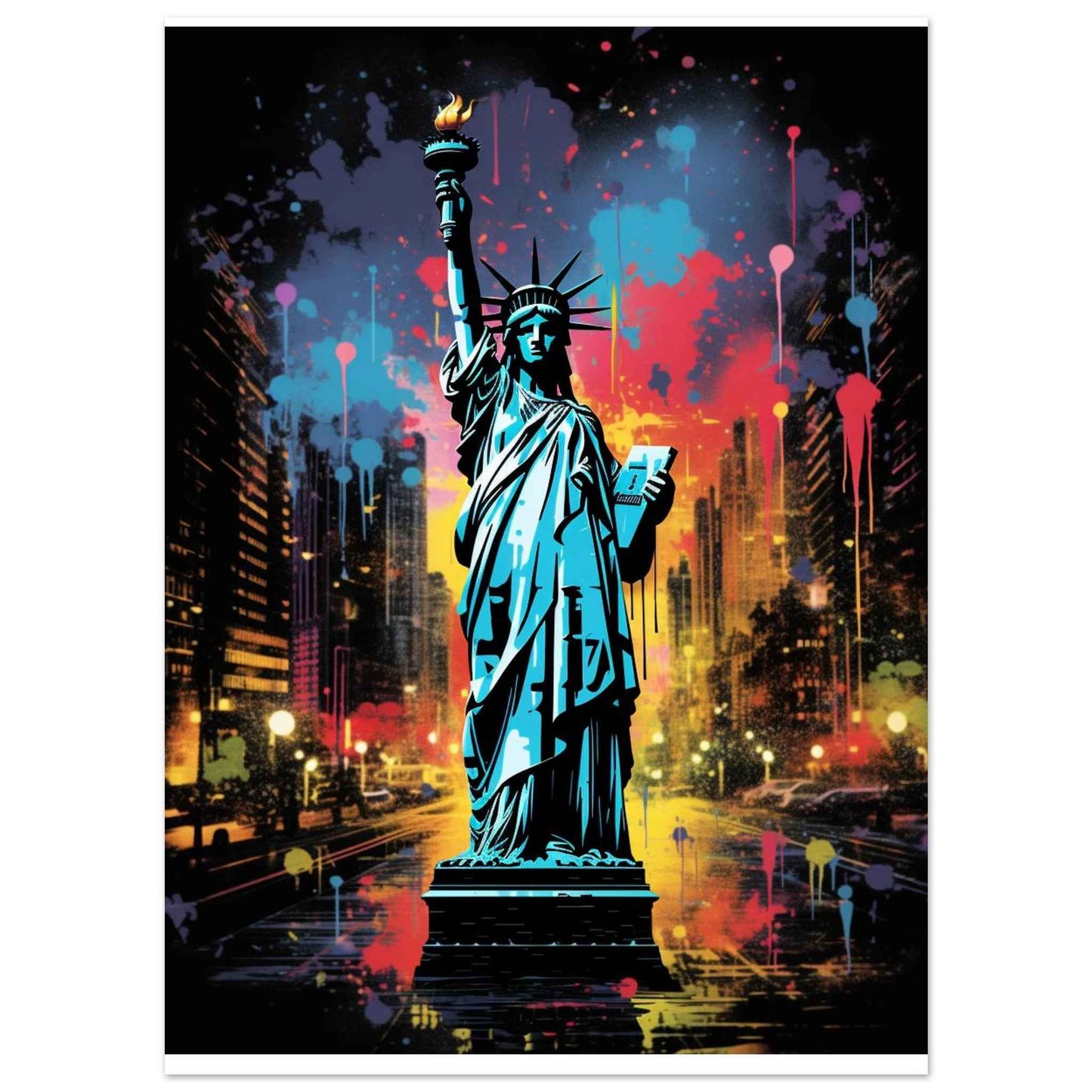 Liberty Graffiti Pop Art Poster – Vibrant Urban Street Style Wall Art (Multiple Sizes Available)
