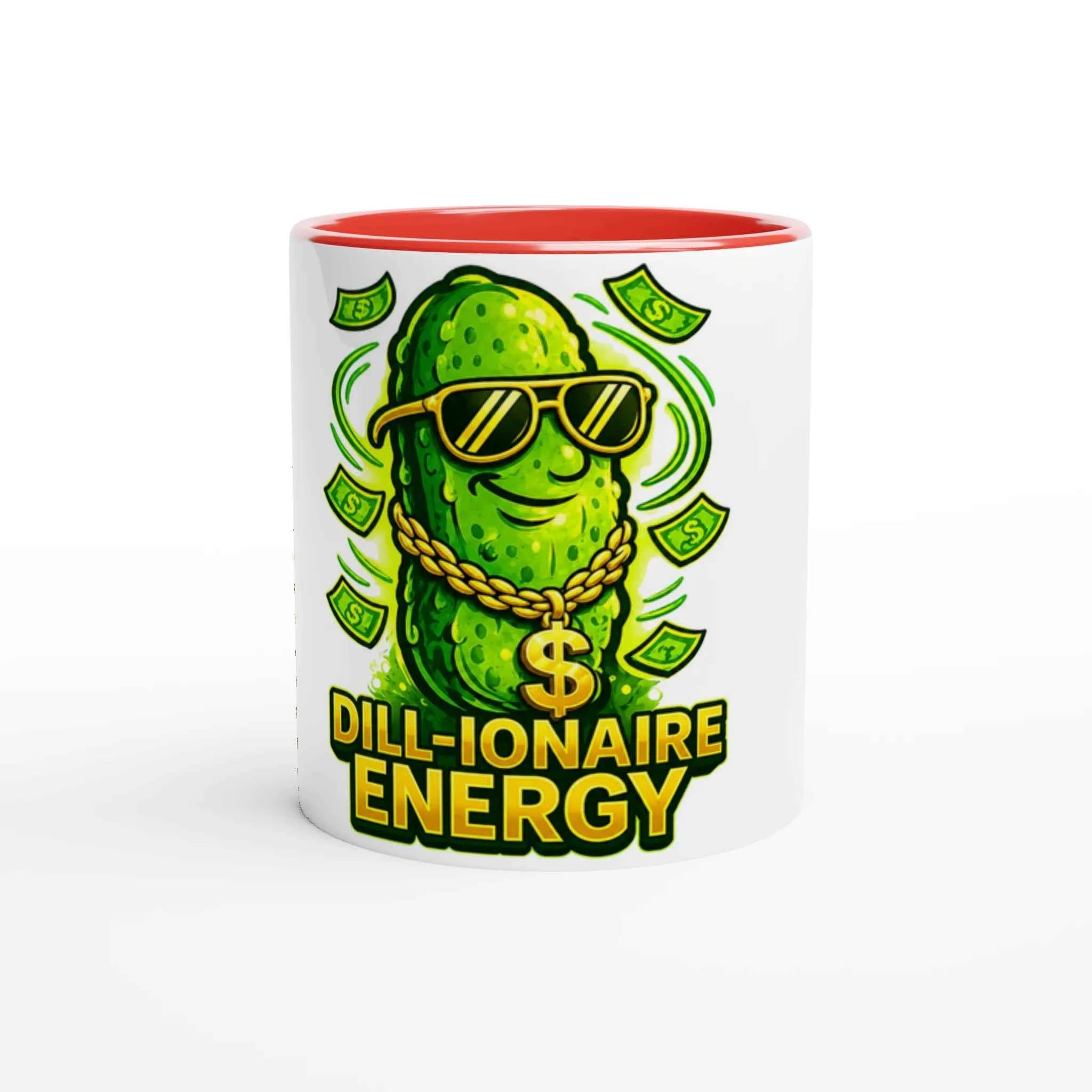 Dill-ionaire Energy Pickle 11oz Coffee Mug with Color Inside