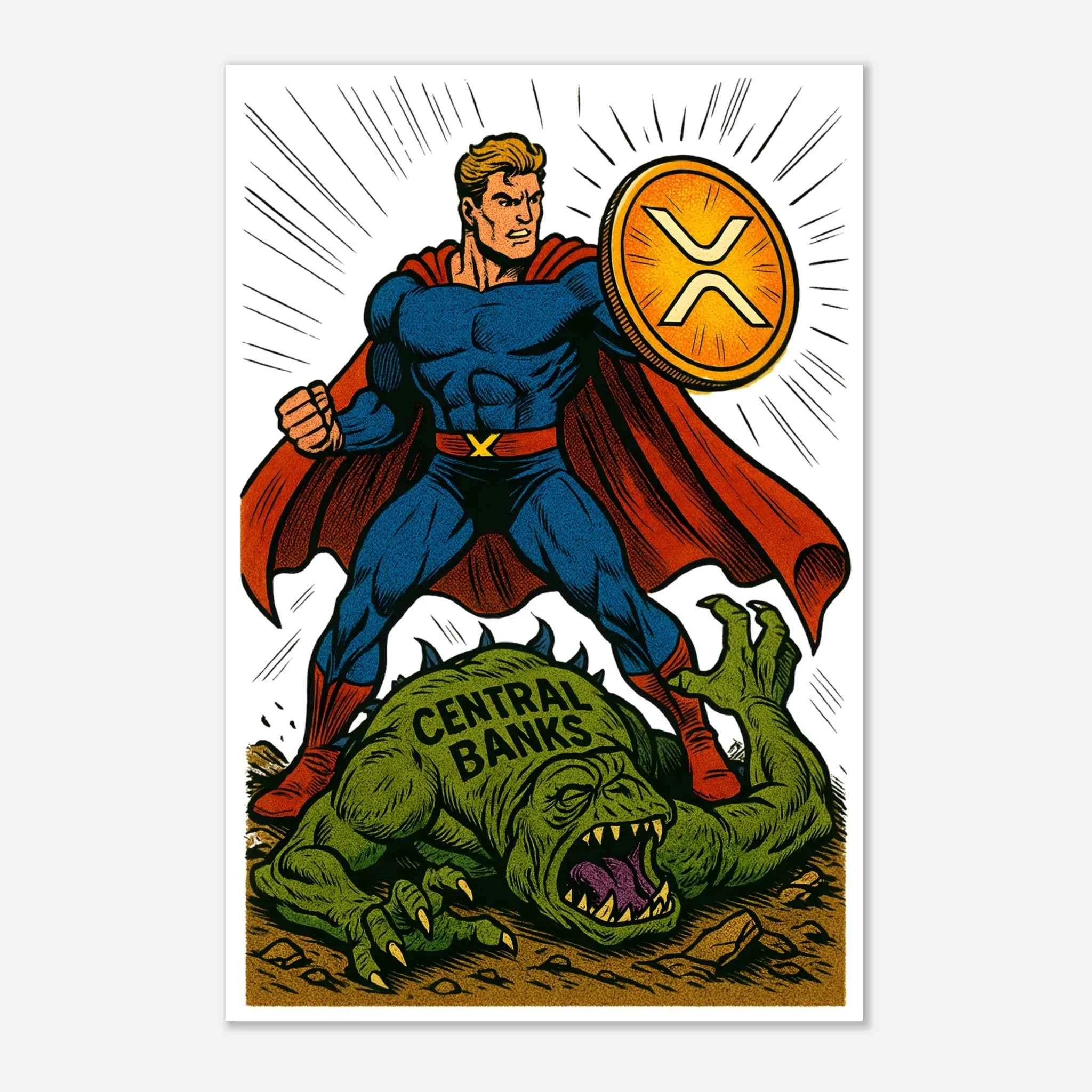 Crypto Hero XRP Fine Art Poster