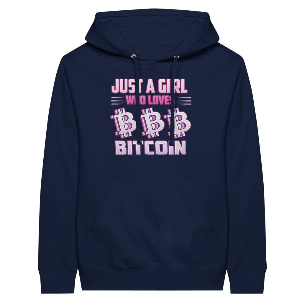 Bitcoin Hoodie – Just a Girl Who Loves Bitcoin Retro Design