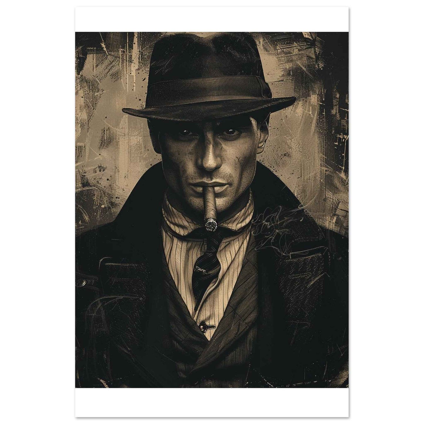 "The Gangster" Poster – Noir Detective Style Wall Art (Multiple Sizes Available)