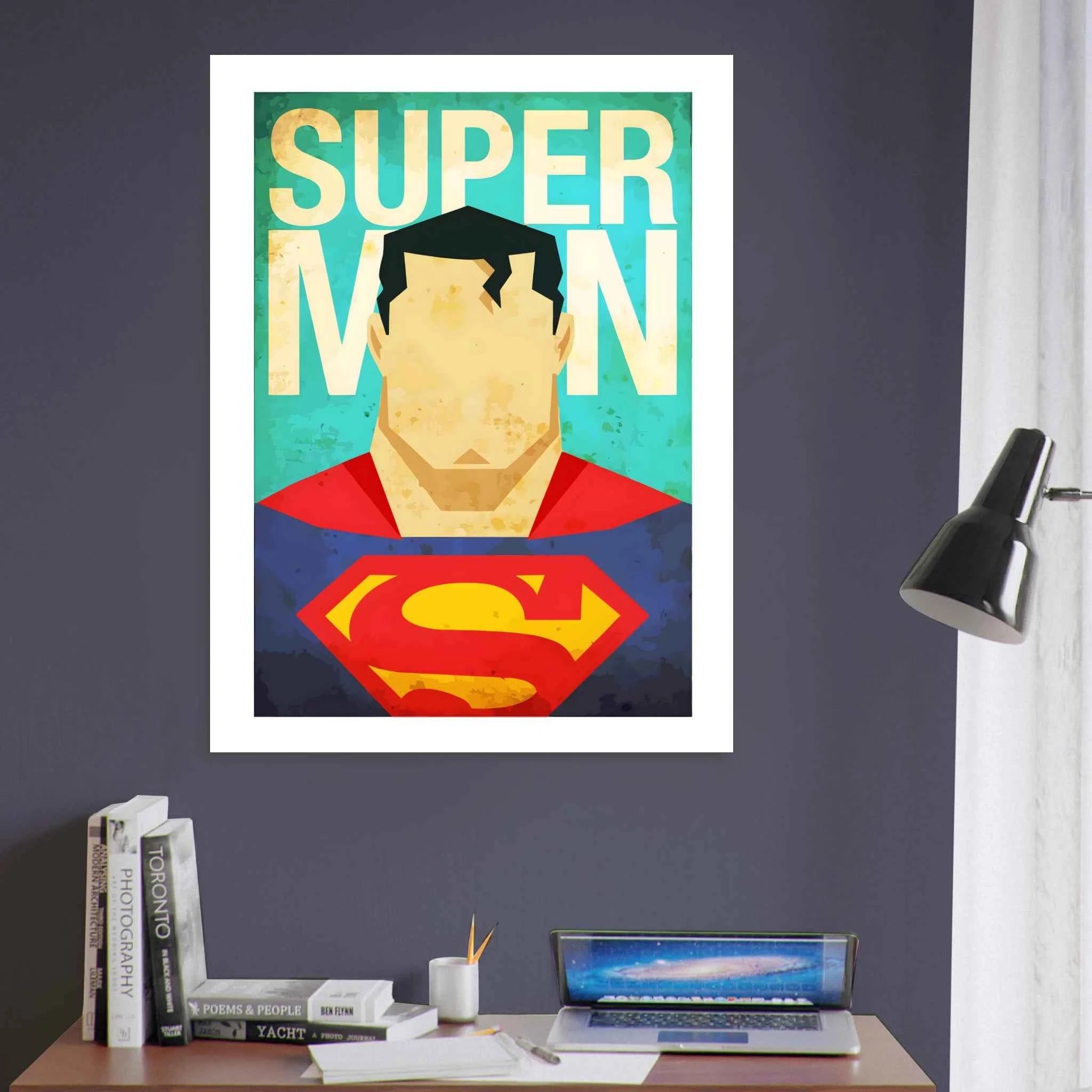 Retro Superman Inspired Fine Art Poster