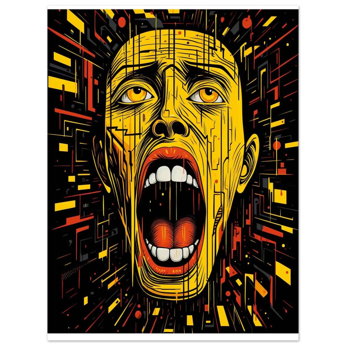 "The Scream" Poster – Bold Neo-Expressionist Wall Art (Multiple Sizes Available)